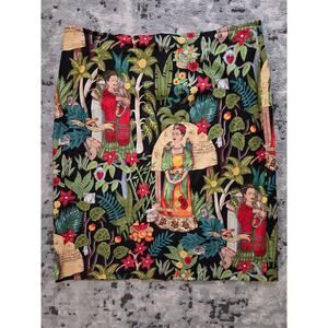 NWT Marianna Deri XXL Midi Pencil Skirt -Frida Kahlo Jungle Art Print German Fun